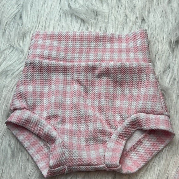 Pink and white gingham bummies and bow head wrap - Picture 3 of 3